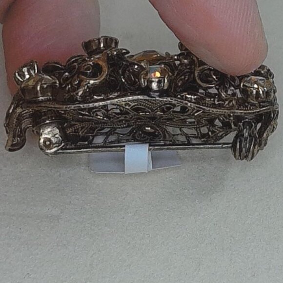 Vintage Ornate Czech Filigree Brooch - Picture 4 of 4